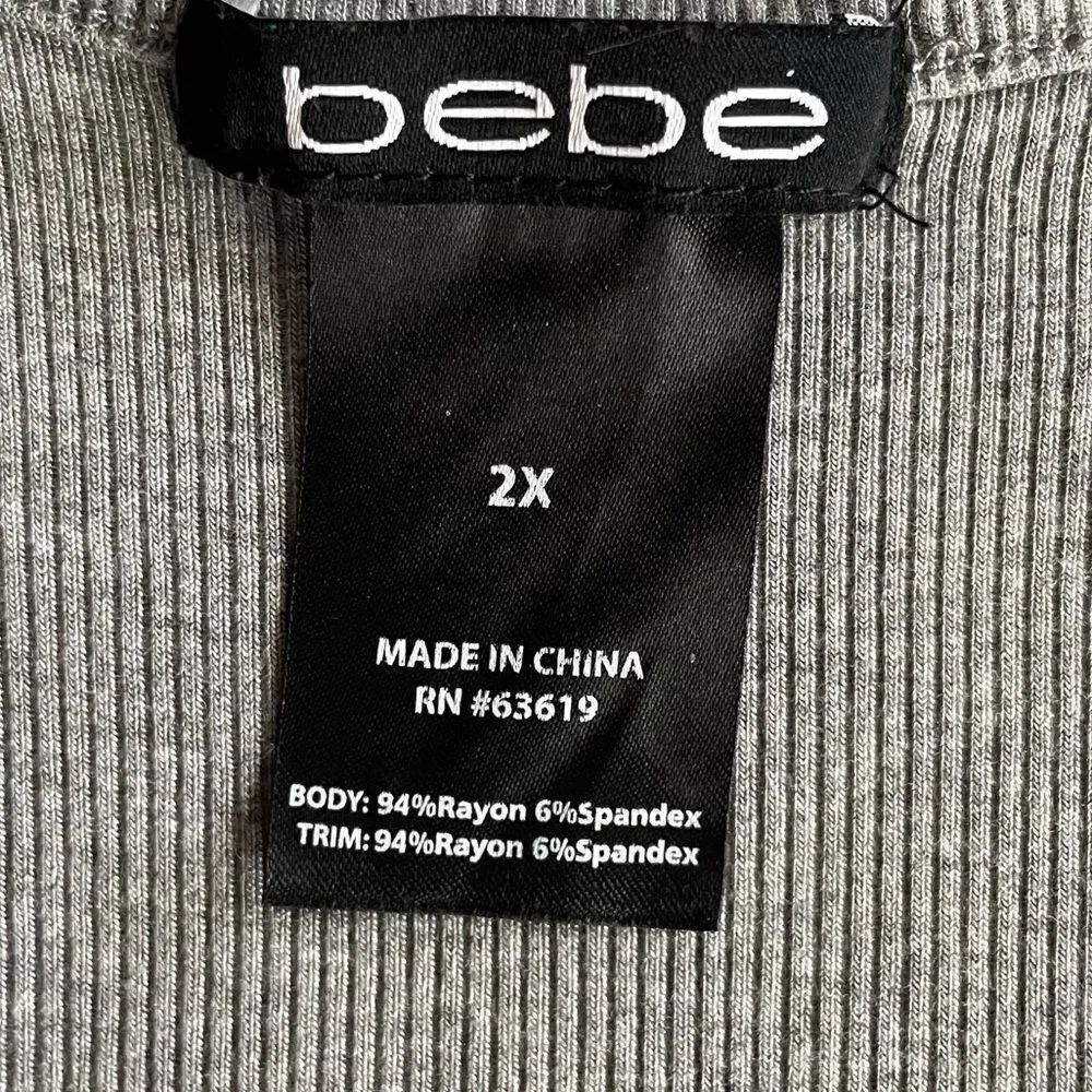 Bebe Gray Rhinestone Tank Top Size 2X - Picture 6 of 6